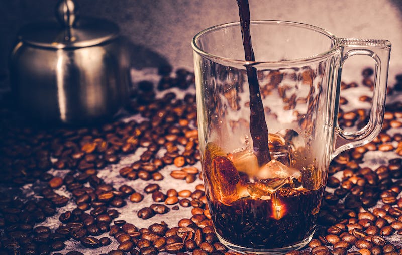 Cold brew iced coffee beverage